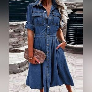 ***NEW*** Denim Button-Up Dress